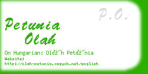 petunia olah business card